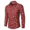 Chemise Vintage Motif Cachemire Imprimé Partout Boutonnée - Rouge 3XL