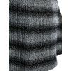Plus Size Marled Striped Turtleneck Tunic Sweater - BLACK L