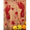 Autocollants Muraux Motif Empreintes de Pieds et Sang pour Halloween - Rouge 30X45CM