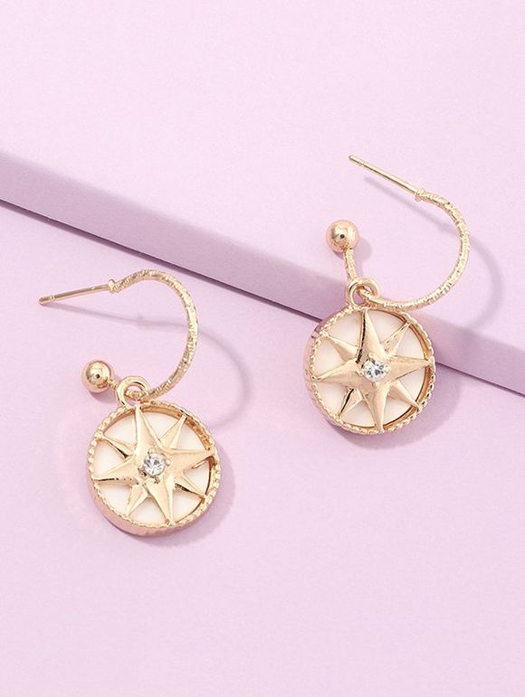 Boucles d'Oreilles Pendante Etoile Géométrique - d'or 