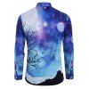 Galaxy Tree  Print Long Sleeve Shirt - BLUE S
