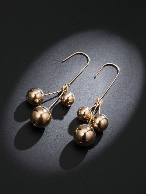 Boucles d'Oreilles Pendantes Longues Boule - d'or 