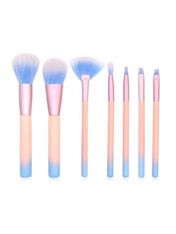 7 Pièces Ensemble de Pinceaux à Maquillage en Dégradé de Couleurs - Rose 7PCS