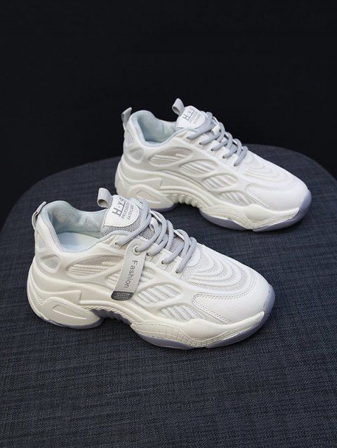 Striped Mesh Panel Sports Sneakers