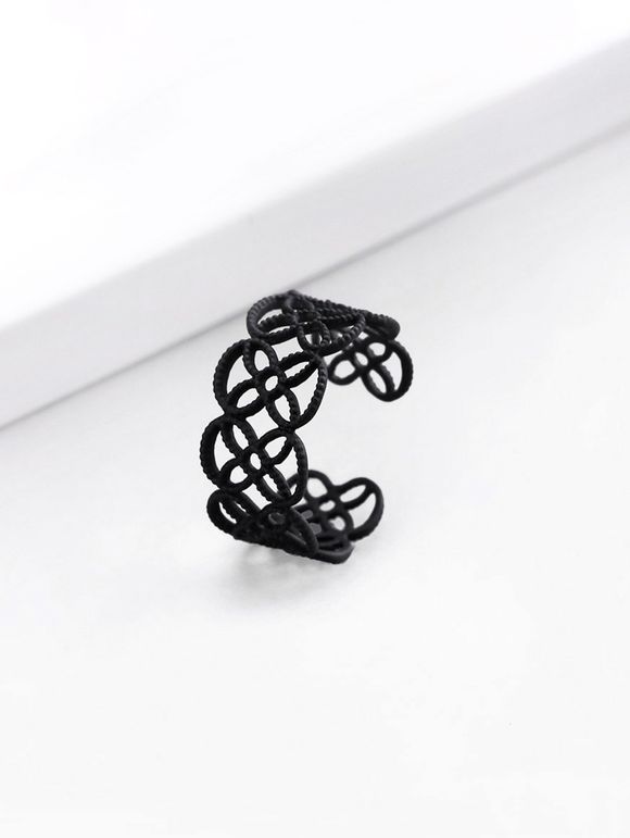 Bague Fleurie Evidée - Noir US 7