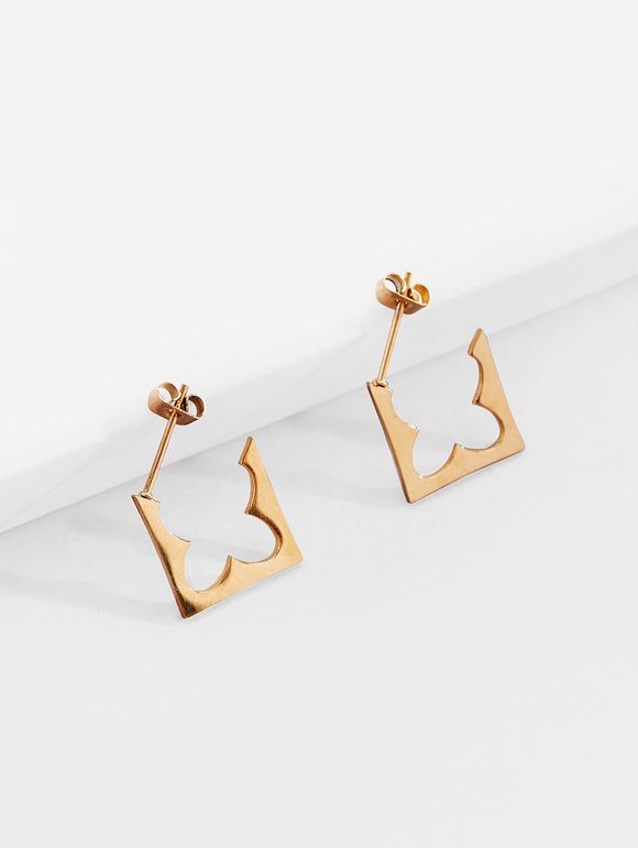 Boucles d'Oreilles Géométriques Plaquées - d'or 