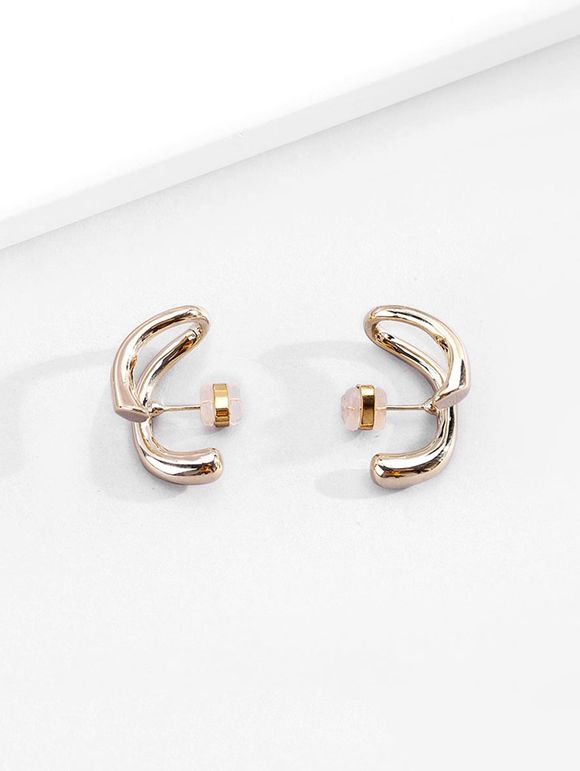 Boucles d'Oreilles en Or Plaqué Motif Notes de Musique - d'or 