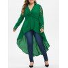 Blouse Haute Basse Tordue en Avant de Grande Taille - Vert 5X