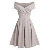 Robe de Soirée Ligne A Enveloppée à Épaule Dénudée - café lumière L
