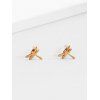 Mini Boucles d'Oreilles en Forme de Libellule Plaquées - d'or 