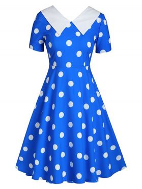 Flat Collar Polka Dot 1950s Dress