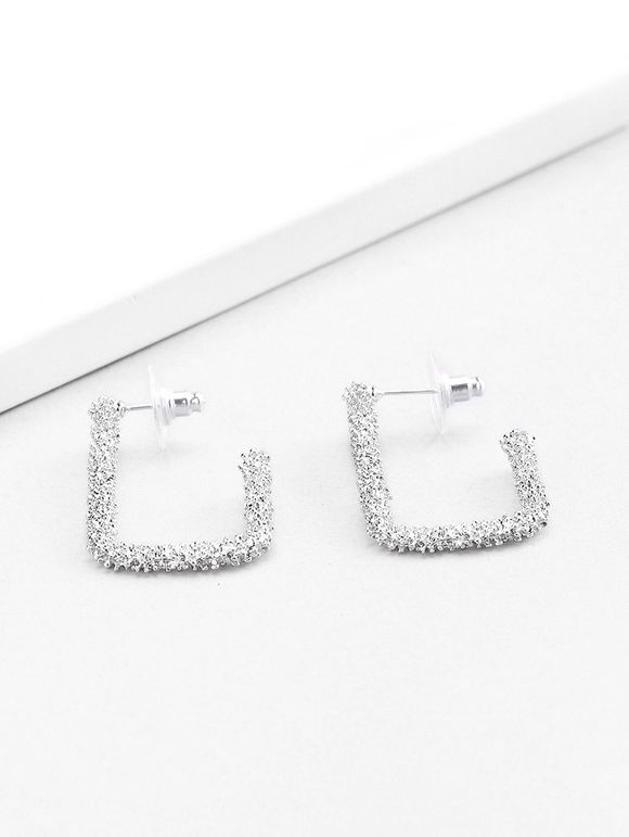 Boucles dOreilles en Forme de Branches Courbées - Argent 