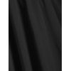 Vintage Two Tone A Line Dress Shawl Collar Surplice Bowknot Short Sleeve Dress - BLACK L