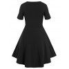 Plus Size Skeleton Print Knee Length Dress - BLACK L