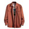 Chemise à Manches Longues avec Double Poches à Rabat - Orange Foncé L