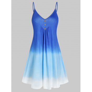 Image of Gradient Ruched Cami A Line Dress