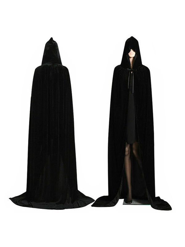 Halloween Masquerade Cosplay Witch Cloak - BLACK 