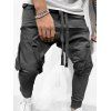 Pantalon Cargo de Sport Long Ruban avec Poches à Cordon - Gris Foncé M