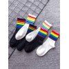 Chaussettes Courtes Motif d'Arc-en-ciel en Coton 6 Paires - multicolor 