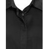Ruched Asymmetrical Shirt Dress - BLACK L