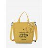 Sac à Bandoulière Animal Graphique Mignon en Canevas Manche en Haut - Jaune 