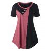 T-shirt Bicolore de Grande Taille - Rouge Saint Valentin 5X