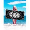 Serviette de Plage Visage de Lune et du Soleil Imprimés Style Bohémien - Noir Profond 75 X 150CM