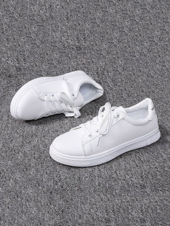 Chaussures de Sport Plates Décontractées à Lacets - Blanc EU 40