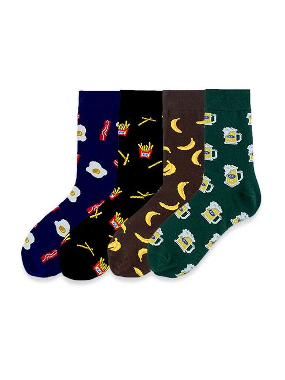 Chaussettes Motif de Nourriture 4 Paires - multicolor 
