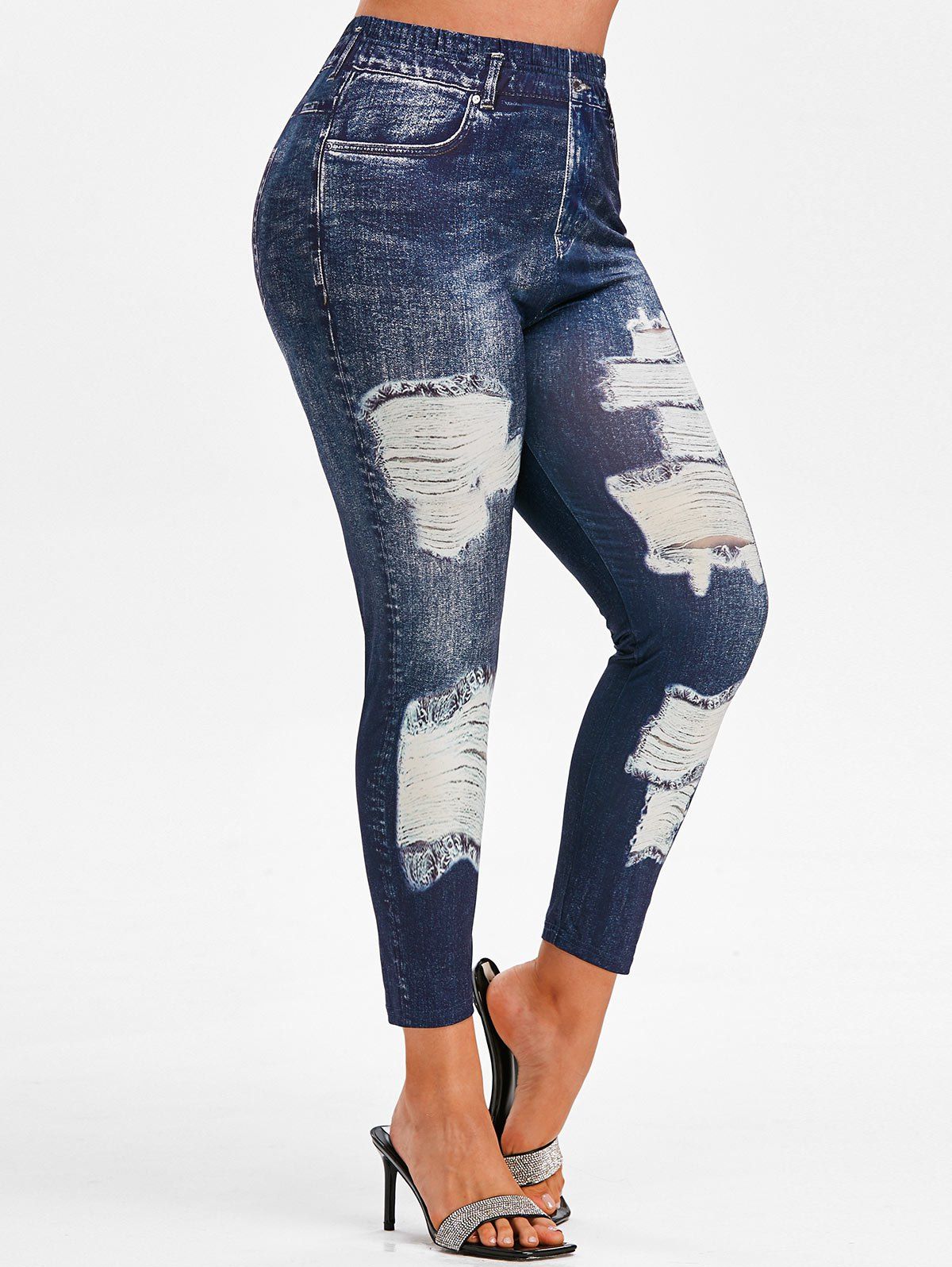 plus size ripped jeggings