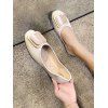Mocassins Plates Carrées Bouclées en Cuir - Beige EU 39