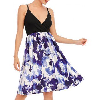 

Floral Surplice A Line Sundress, Blue