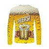 T-shirt Bière Graphique Manches Longues à Col Rond - multicolor 4XL