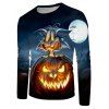 Halloween Cat Pumpkin Graphic Crew Neck Casual T Shirt - multicolor M