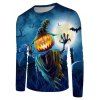 T-Shirt d'Halloween Décontracté Citrouille Graphique à Col Rond - multicolor 3XL
