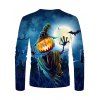 Halloween Pumpkin Scarecrow Graphic Crew Neck Casual T Shirt - multicolor 3XL