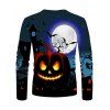T-shirt d'Halloween Décontracté Lune Graphique Citrouille à Col Rond - multicolor XL