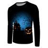 T-shirt d'Halloween Décontracté Graphique Citrouille Imprimée à Col Rond - multicolor 3XL