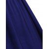 Robe Chemise Teintée Nouée à Manches Longues en Treillis - Bleu M