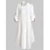 Chemise Longue Goutte Epaule à Manches Roulées - Blanc M