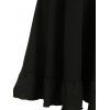 Halter Keyhole Bell Sleeve Flippy Hem Dress - BLACK M