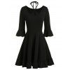 Robe Manches de Cloche à Col Halter avec Trou de Serrure - Noir 2XL