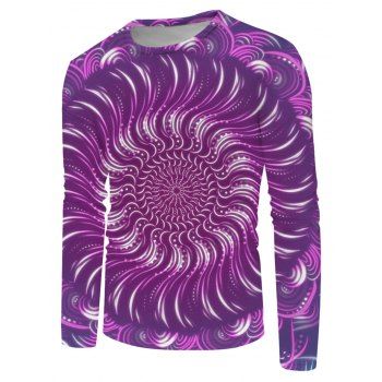 Image of 3D Bohemian Print Long Sleeve T-shirt