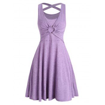 Image of Crisscross O Ring Heather Sleeveless Dress
