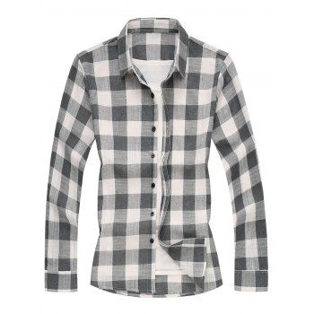 

Plain Checked Long Sleeves Shirt, Gray
