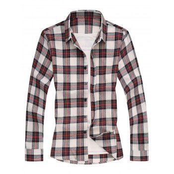 

Long Sleeves Shirt with Plaid, Red
