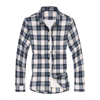 

Long Sleeves Shirt with Plaid, Blue