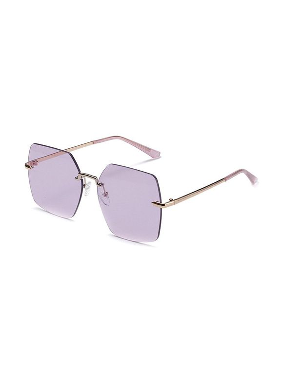 Lunettes de Soleil Rétro Irrégulières sans Monture - Violet Wisteria 