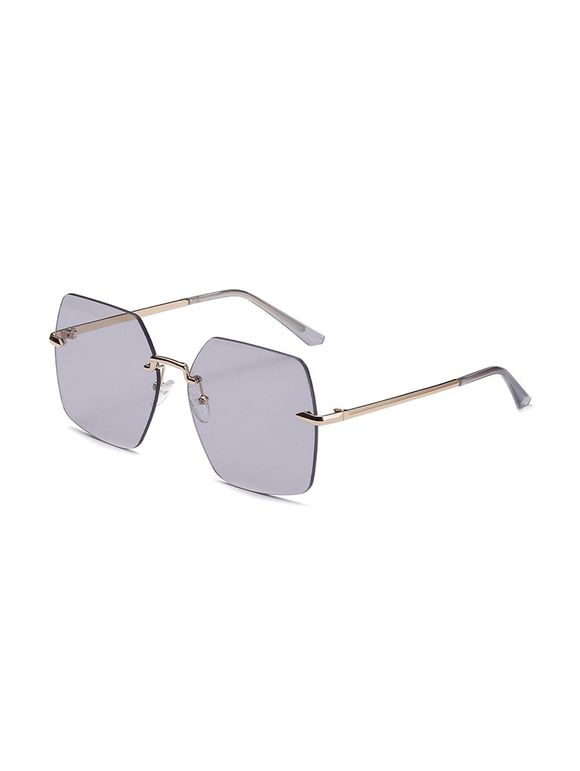 Lunettes de Soleil Rétro Irrégulières sans Monture - Gris Clair 