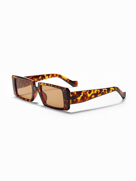 Lunettes de Soleil Carrées Rétro Unisexes - Léopard 